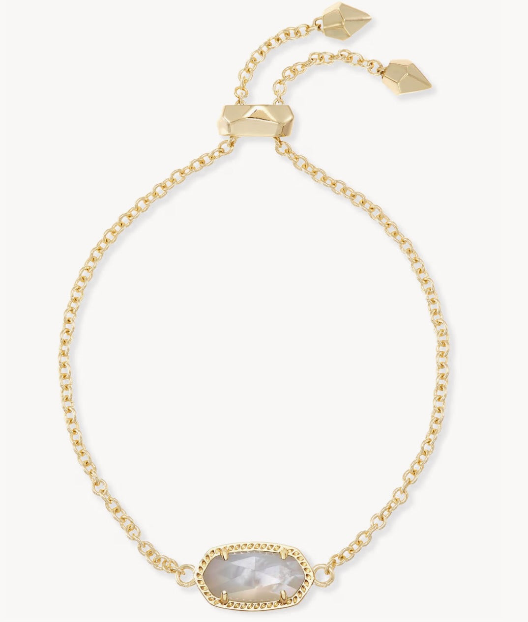 Kendra Scott Gold Adjustable Chain Bracelet In Ivory Mother-Of-Pearl