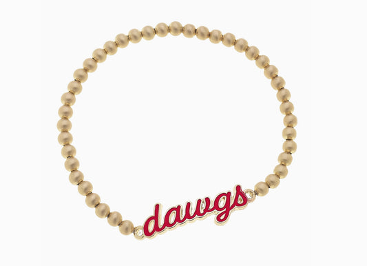 Beaded College Bracelet- Dawgs