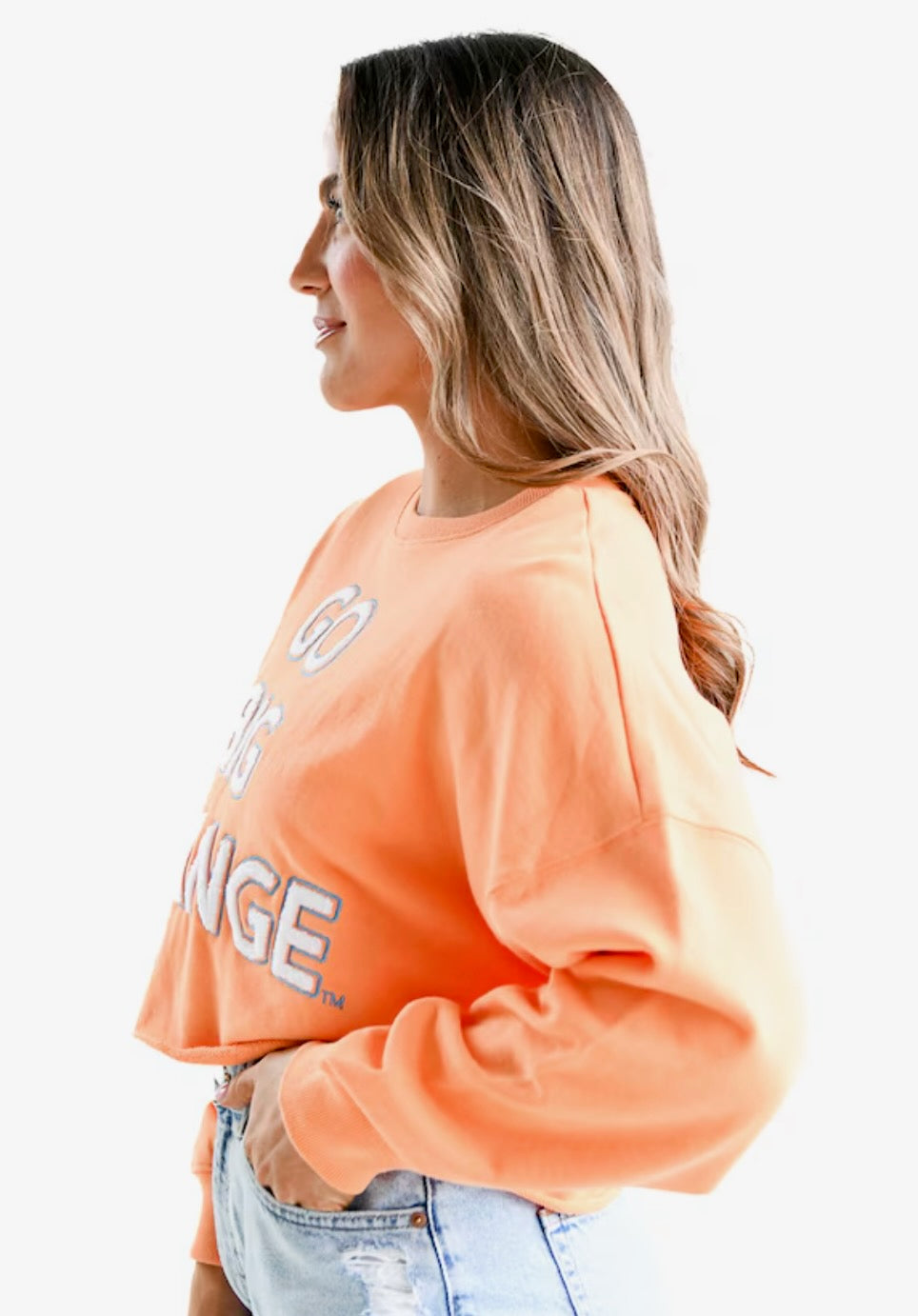 Go Big Orange Crop Sweatshirt