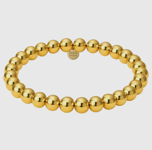 Classic Beaded Gold Bracelet 7MM
