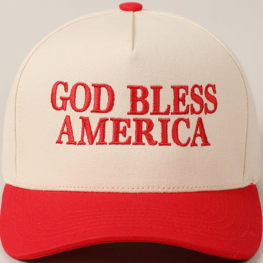 God Bless America Hat-Red
