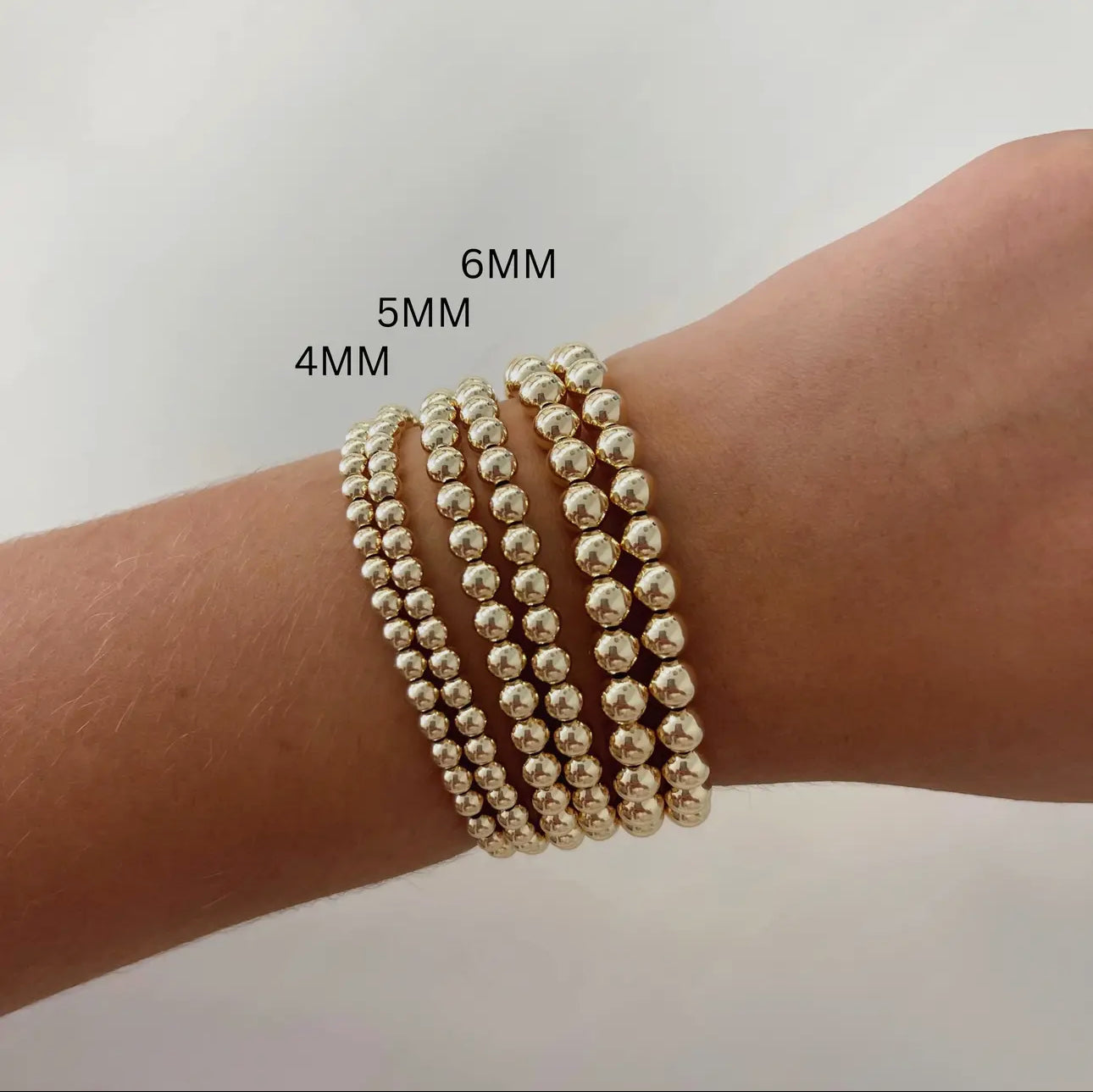 Classic Beaded Gold Bracelet 6MM