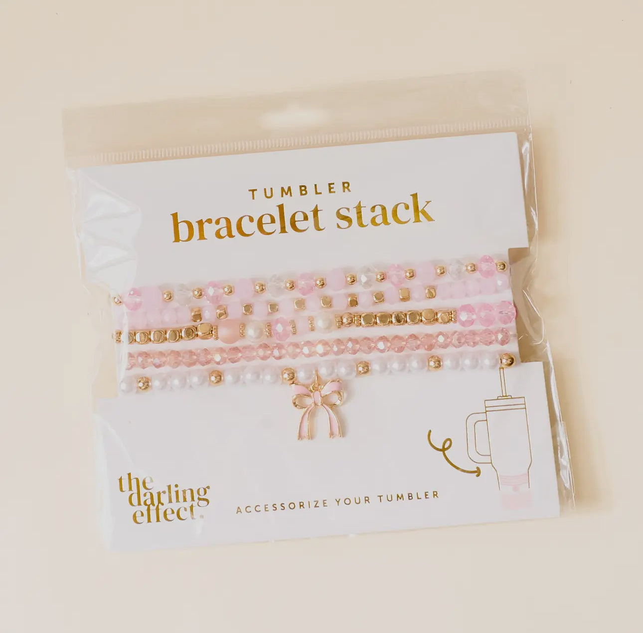 Tumbler Bracelet Stack-Coquette Charm