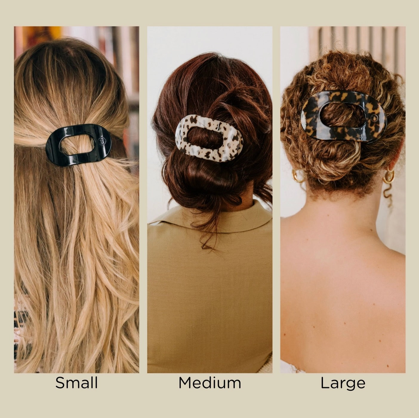 Teleties Large Flat Round Hair Clip