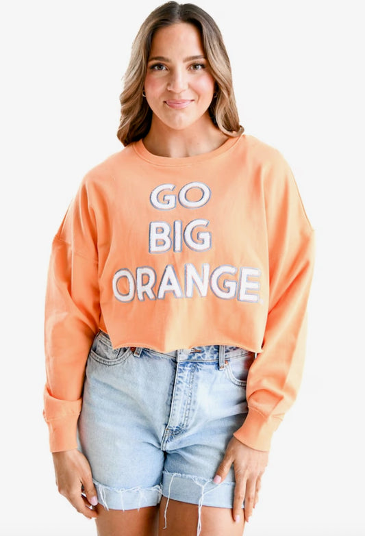 Go Big Orange Crop Sweatshirt