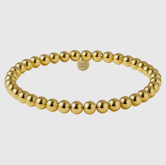 Classic Beaded Gold Bracelet 6MM