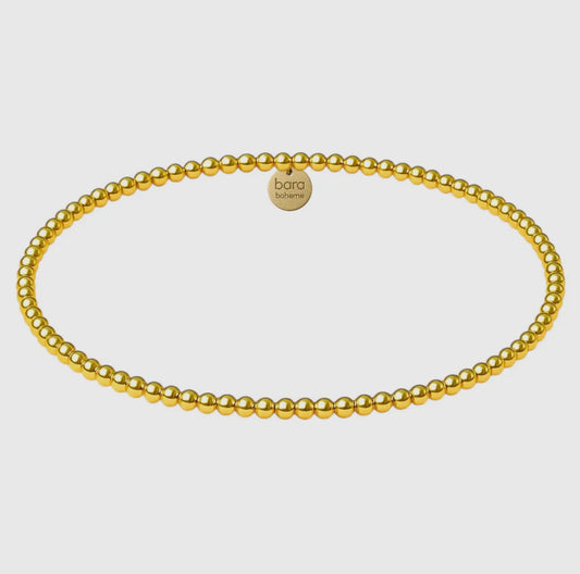 Classic Beaded Gold Bracelet 2MM