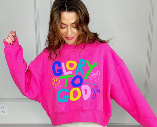 Glory To God Crop Sweatshirt