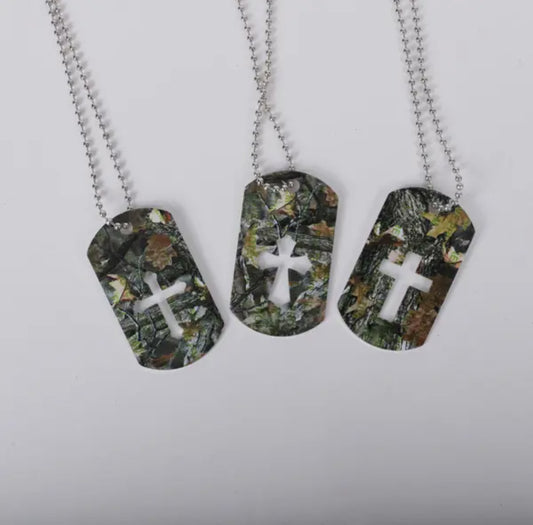 Camouflage Dog Tag Necklace