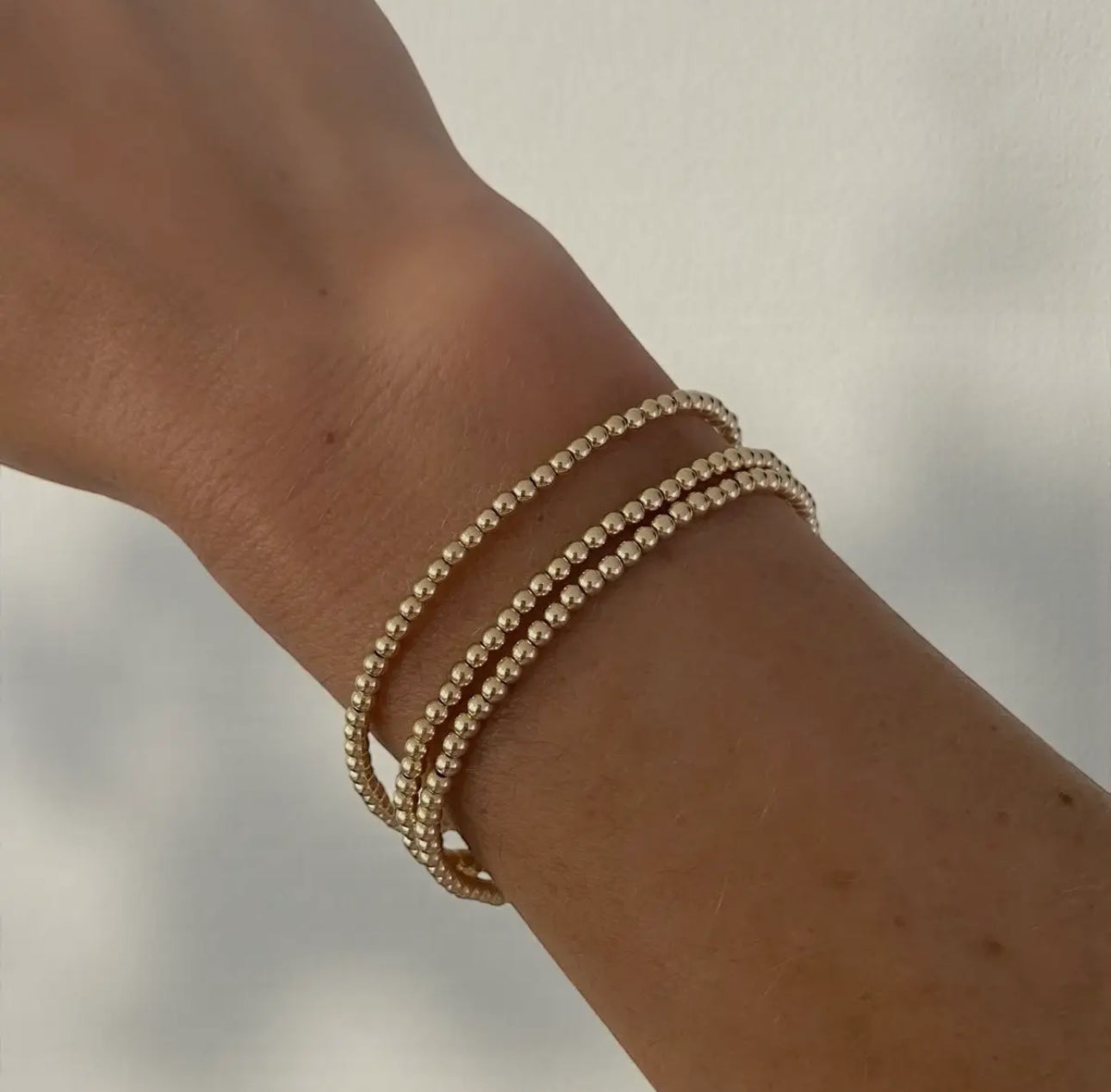Classic Beaded Gold Bracelet 3MM