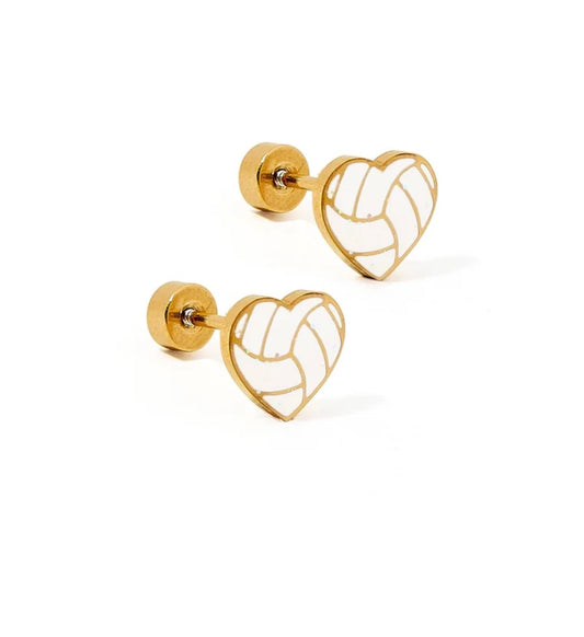Volleyball Heart Earrings