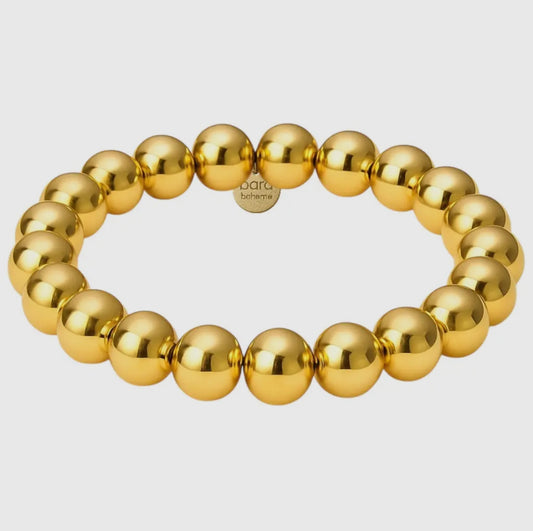Classic Beaded Gold Bracelet 8MM