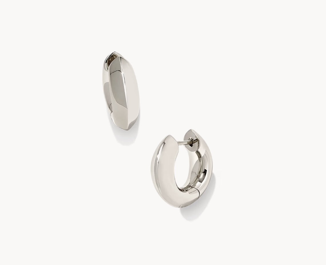 Mikki Polished Metal Huggie Hoop Earrings