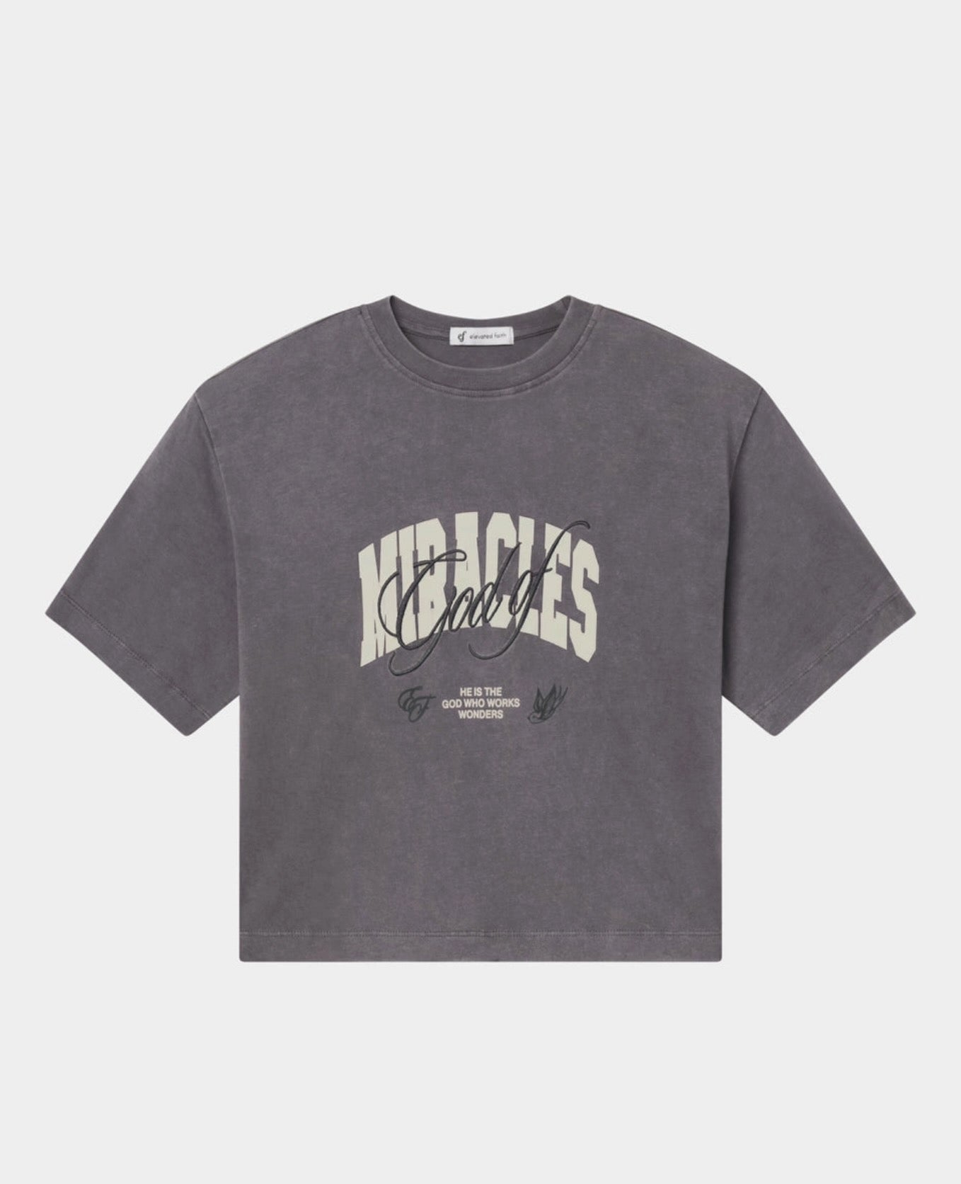 Elevated Faith l God Of Miracles Crop T-Shirt