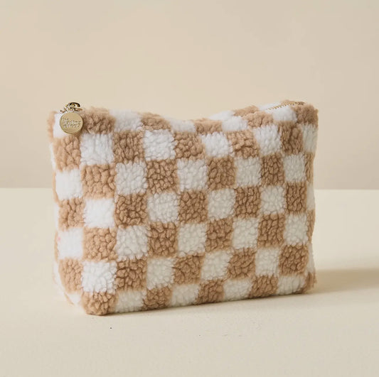 Checkered Teddy Pouch