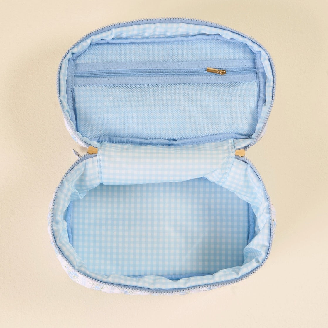 Floral Quilted Cosmetic Bag