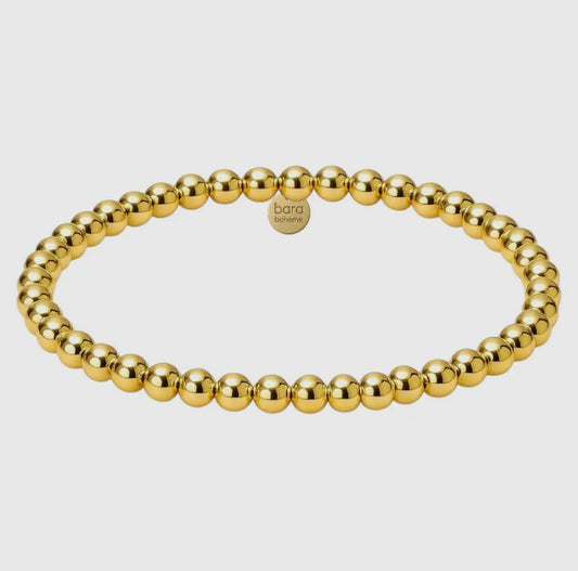 Classic Beaded Gold Bracelet 4MM