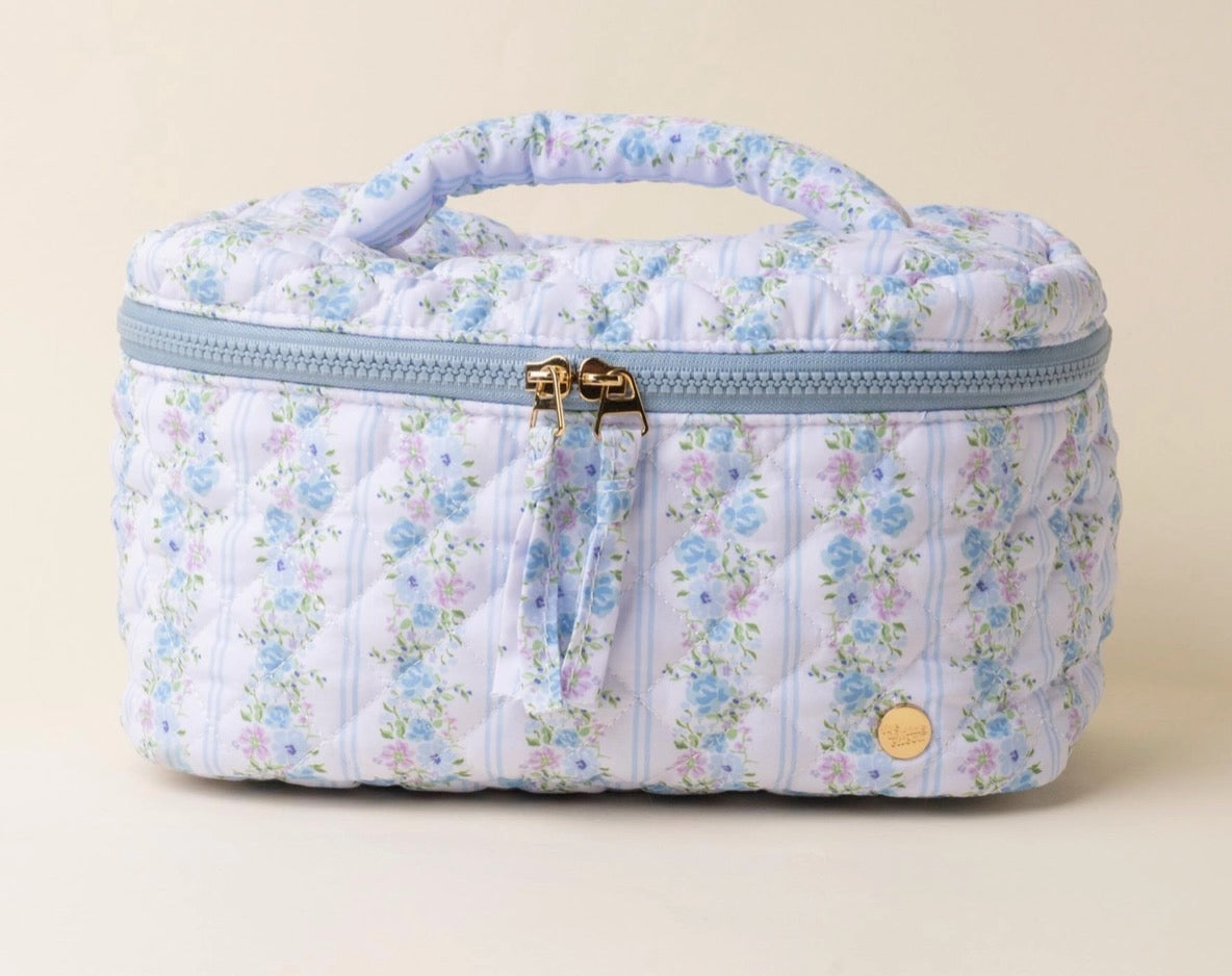 Floral Quilted Cosmetic Bag
