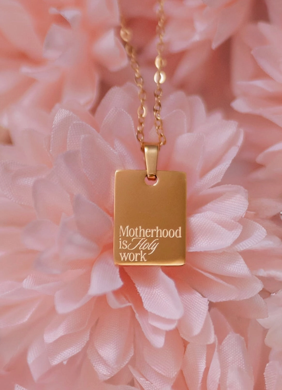 Motherhood is Holy Work Necklace