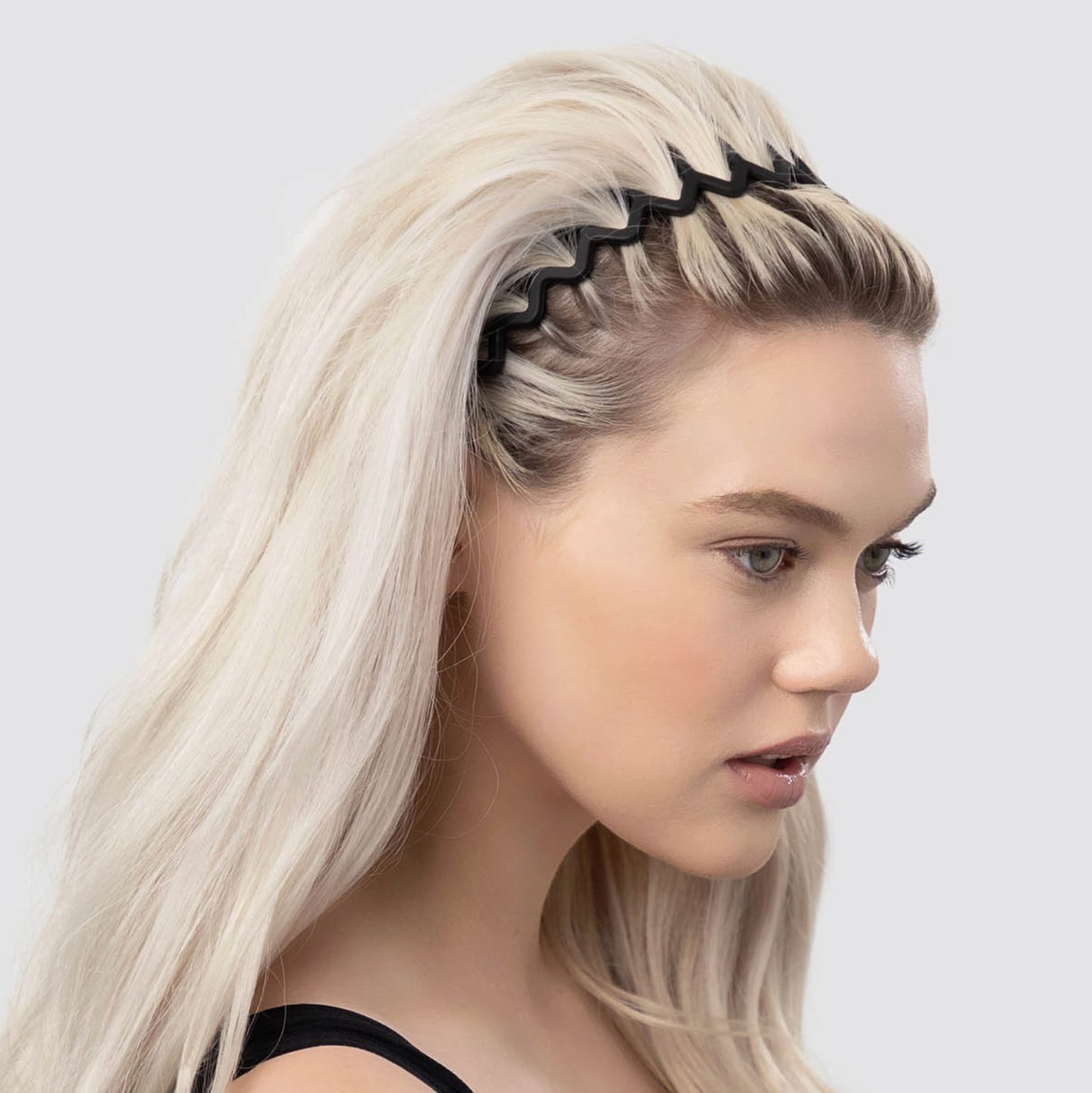 Kitsch Recycled Plastic Zig Zag Headband 2pc Black & Tort