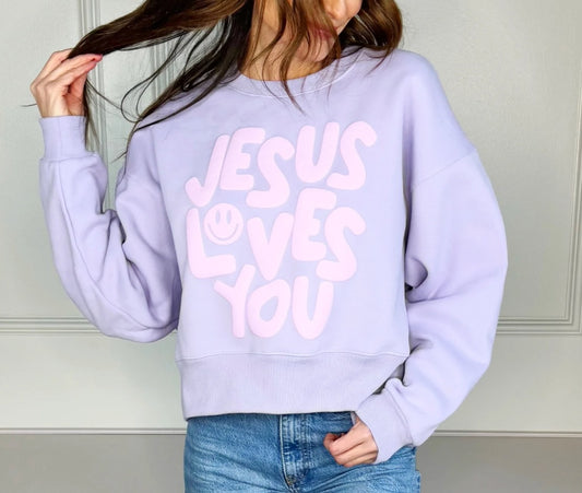 Jesus Loves You Crop Sweatshirt