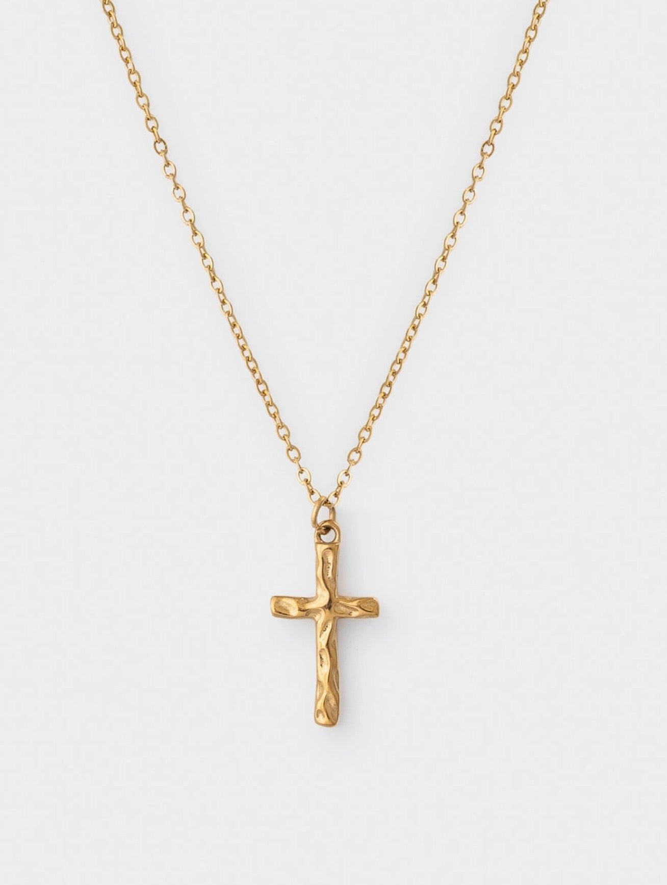 Elevated Faith l Textured Cross Necklace