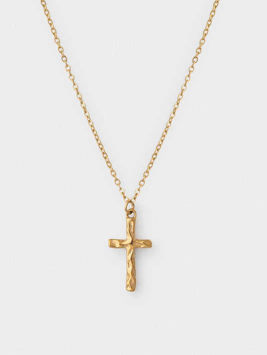 Elevated Faith l Textured Cross Necklace
