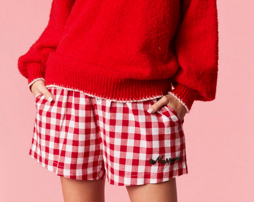 Merry Gingham Boxer Shorts