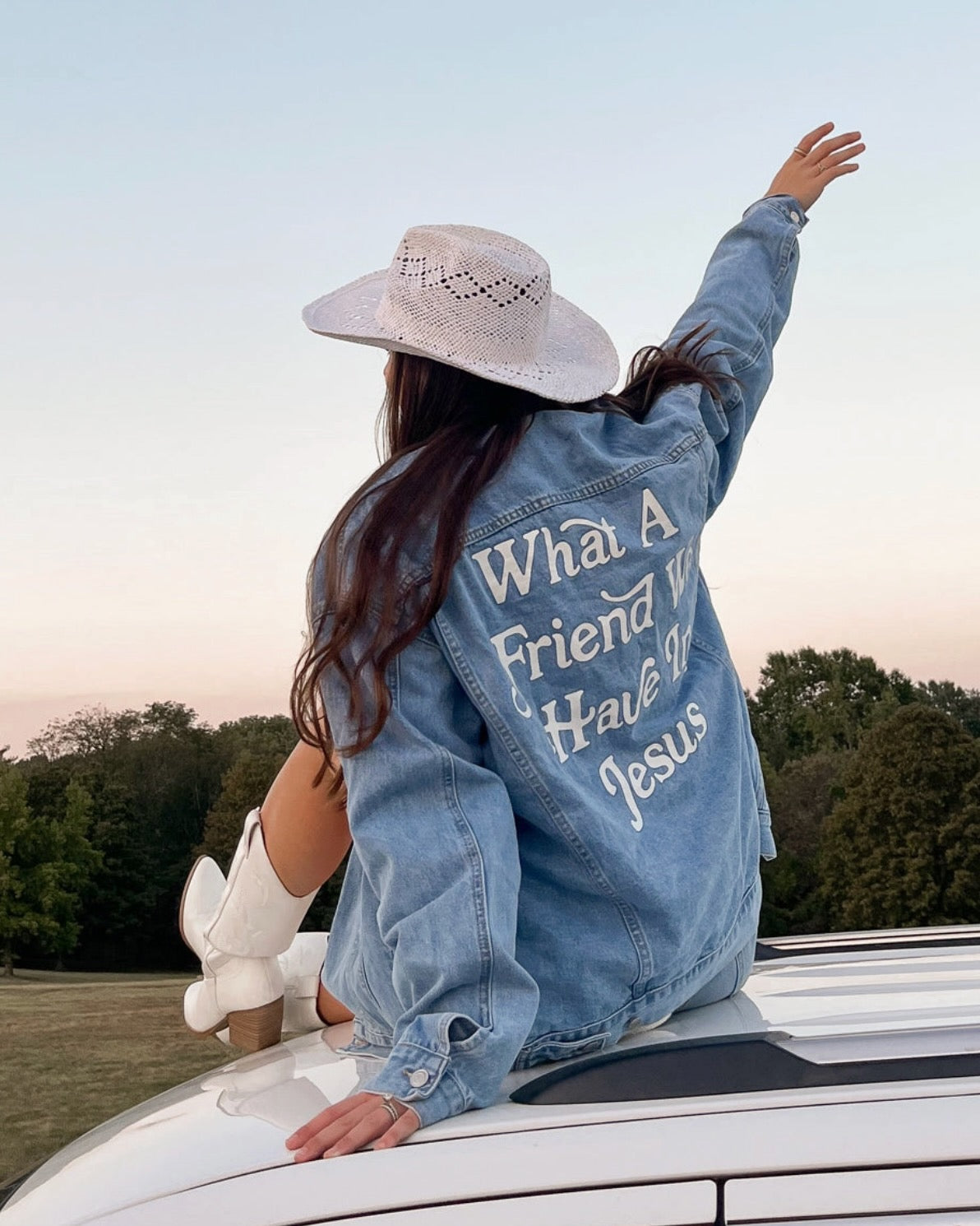 What A Friend In Jesus | Oversized Denim Jacket