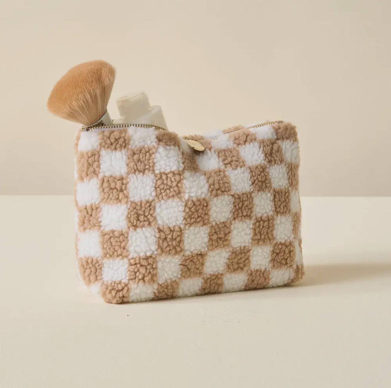 Checkered Teddy Pouch