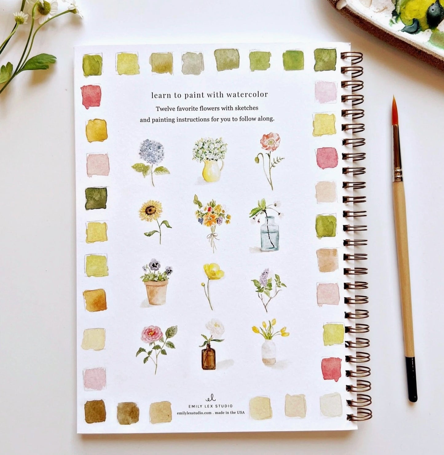 Emily Lex Flowers Watercolor Workbook