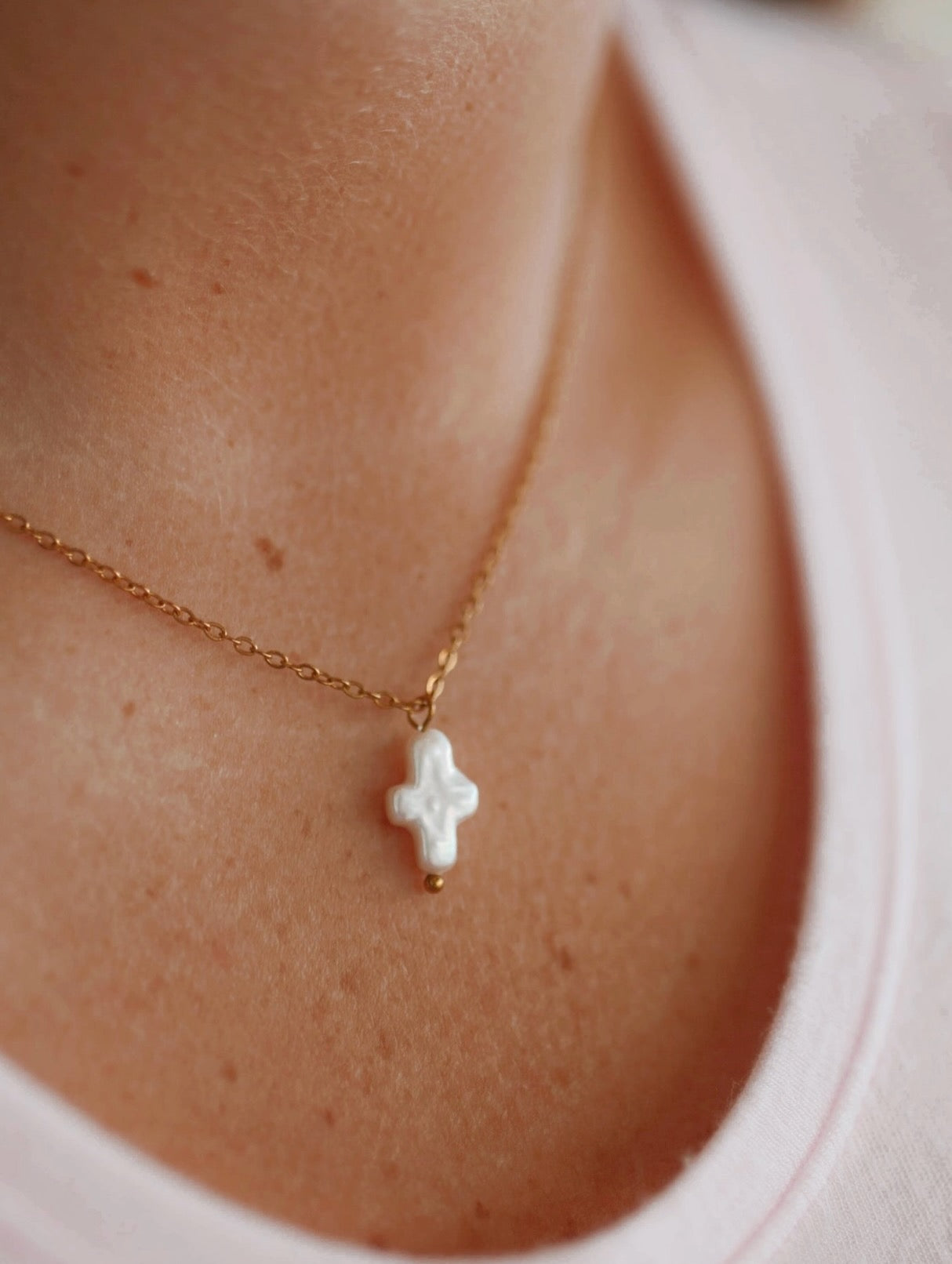 Pearl Cross Necklace