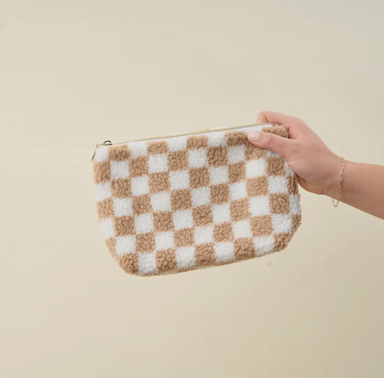 Checkered Teddy Pouch