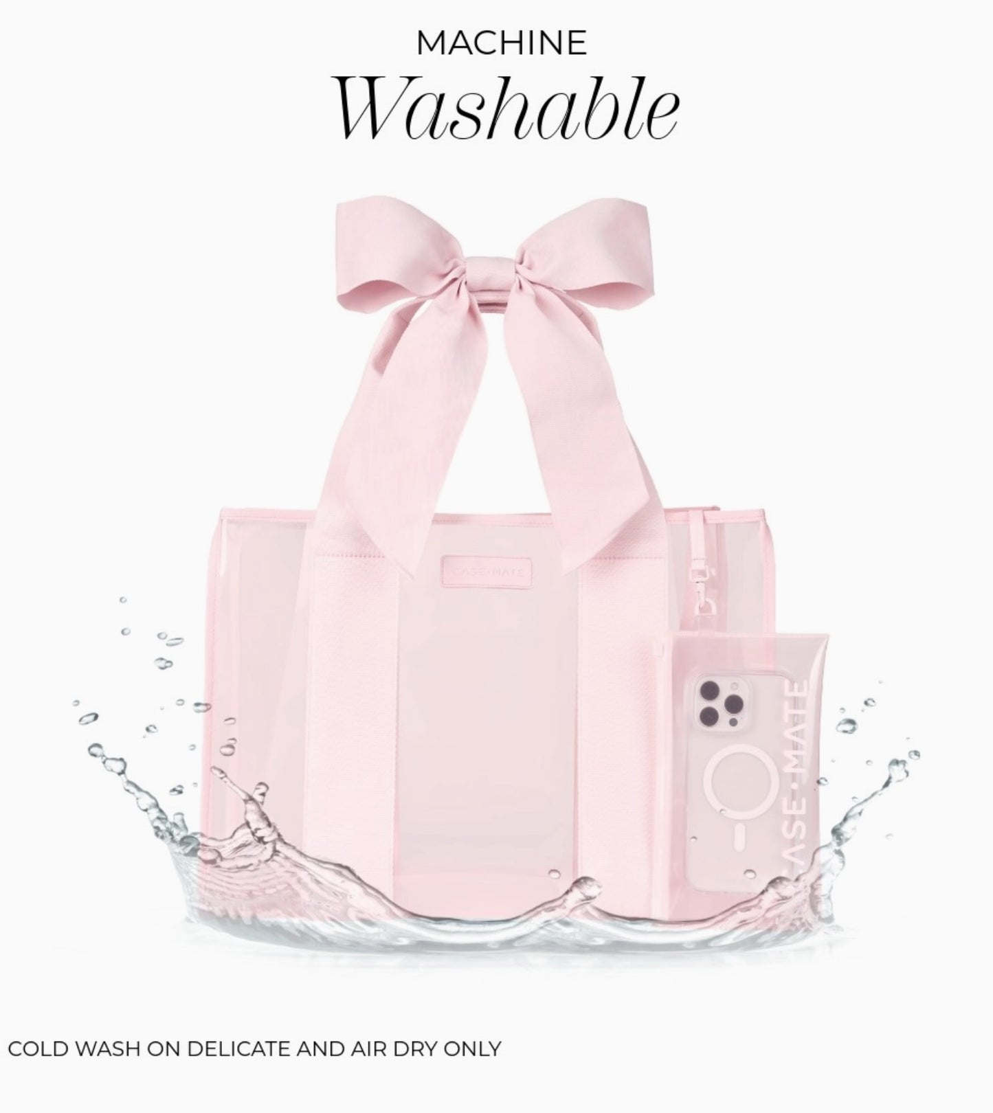 Case-Mate Ballet Pink Bow Jelly Tote Bag