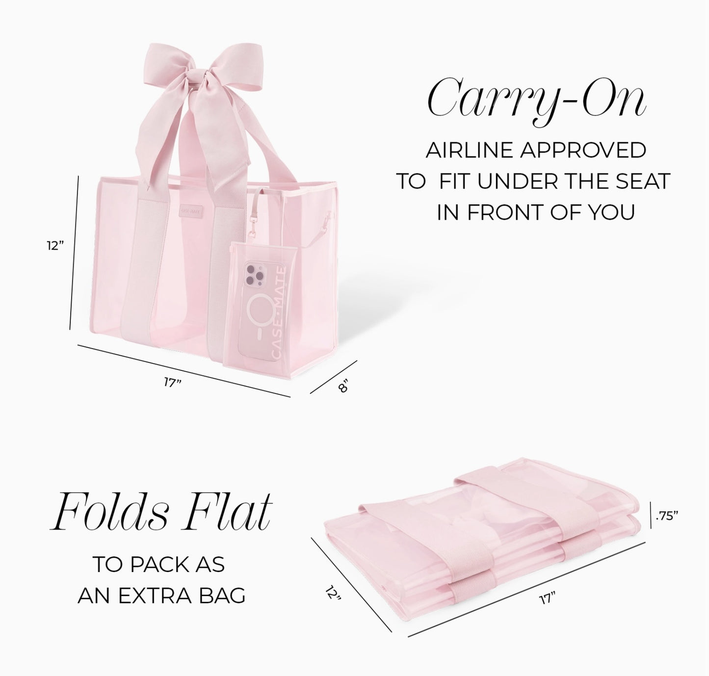 Case-Mate Ballet Pink Bow Jelly Tote Bag