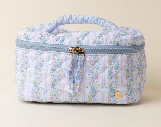 Floral Quilted Cosmetic Bag