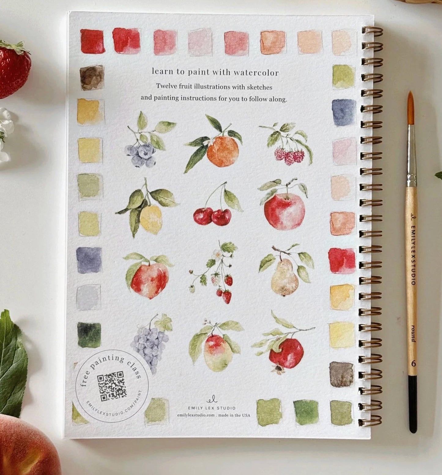 Emily Lex Fruit Watercolor Workbook
