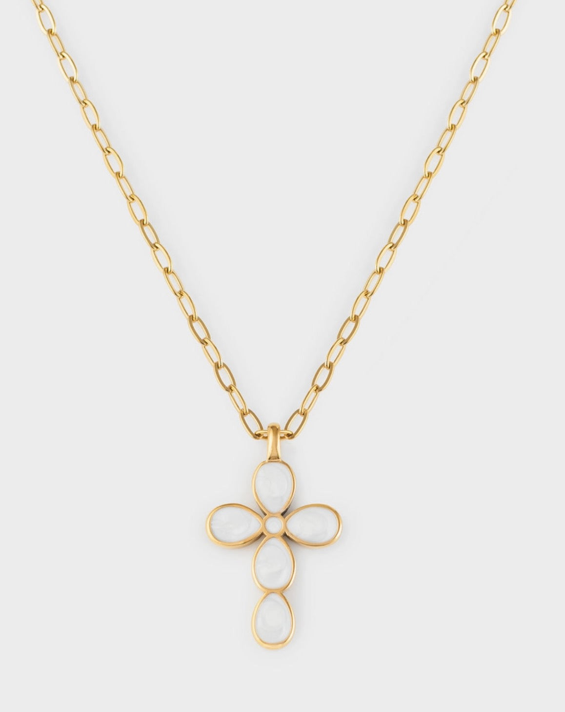 Elevated Faith l Eternal Light Cross Paperclip Chain Necklace